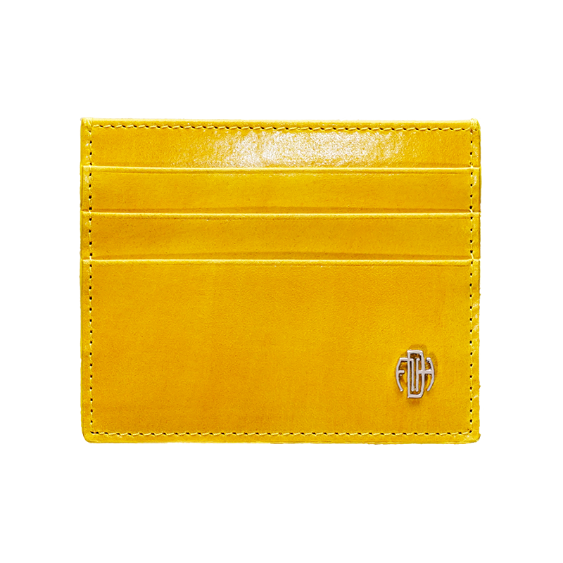 Yellow Oriolus – Brushed Leather Card Holder