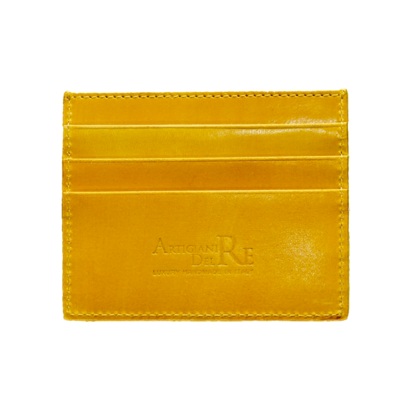 Yellow Oriolus – Brushed Leather Card Holder