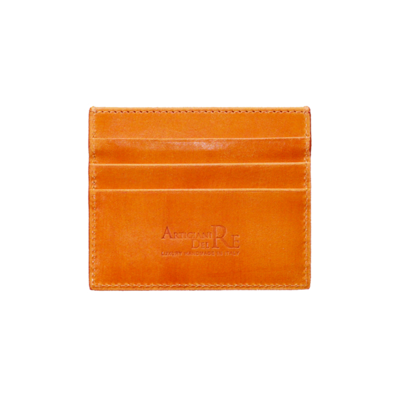 Sicily Orange – Hand-Brushed Leather Card Holder